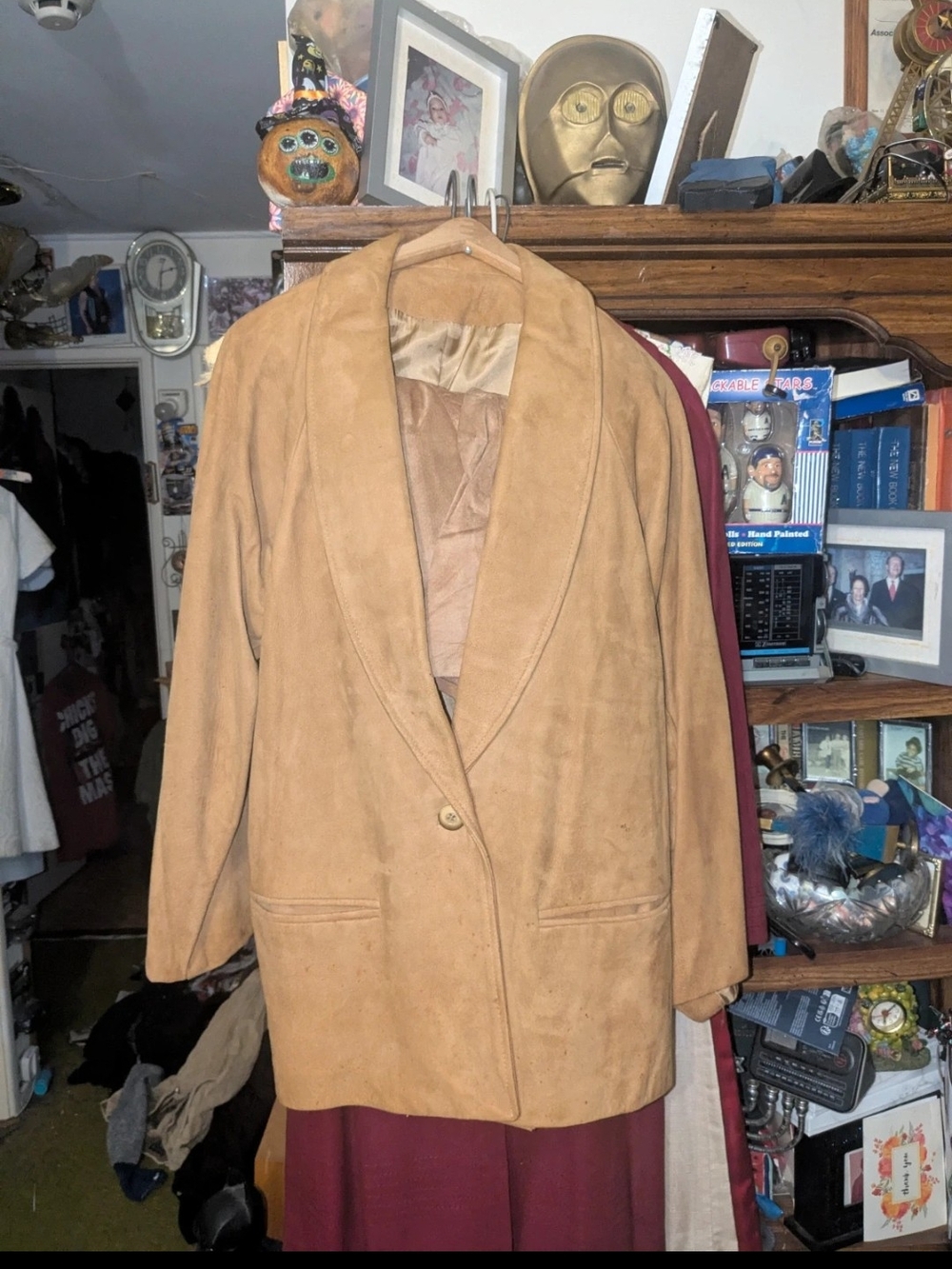 Women's Vintage Suede Skirt Suit